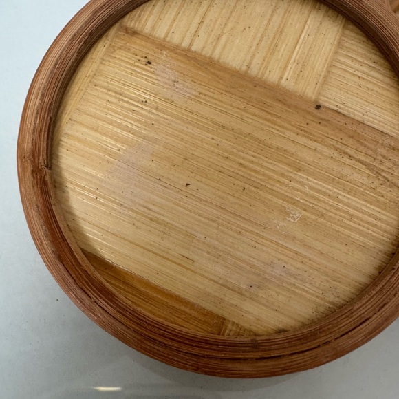 Set of Four Oriental Geisha Bamboo Coasters Vintage set of 4 - Picture 7 of 8